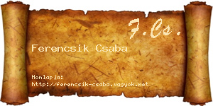 Ferencsik Csaba névjegykártya